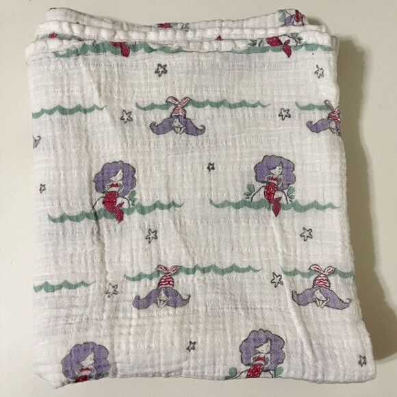 Aden + Anais Mermaid Baby Swaddle Blanket Lovey Muslin Cotton - Picture 4 of 5